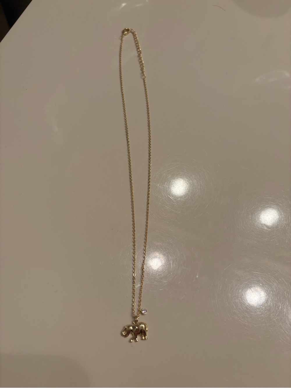 Target Gold Elephant Pendant Necklace with Clear Accent